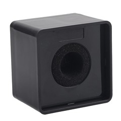 Compact Portable Microphone Square Station For Interviews Black ABS Easy To Use