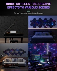 ZenSonic 12 Pack Self-adhesive Sound Proof 12 0.4 Inch with light, Black