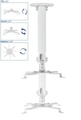 VIVO Universal Extending Ceiling Small to Large Projectors – Mount, White