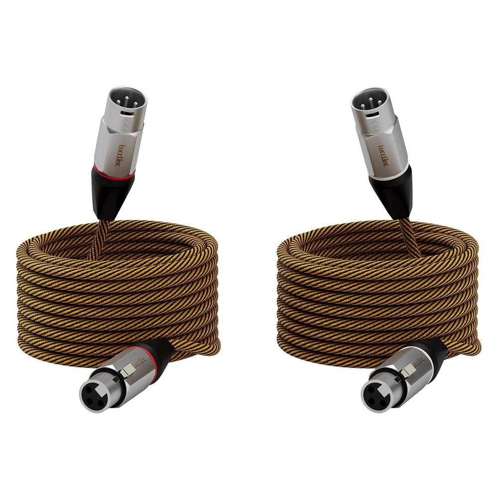 2 PCS XLR Cables 25 FT Durable Nylon Braided Male To Female Microphone Cord