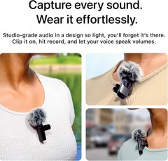 Professional Wireless Microphone for Apple phone, pad, Android, Lavalier Microph