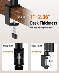 Low Profile Mic Arm Foldable Boom Desk Clamp 360 Ball Head Podcasting Stream