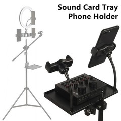Protable Sound Card Tray Holder Accessory Adjustable Bracket Metal+Plastic