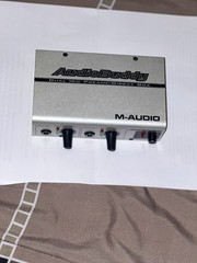 M-Audio AudioBuddy 2-Channel Mic Preamp Phantom Power XLR/TRS Silver