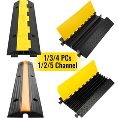 VEVOR 1/2/5 Cable Protector Ramp Rubber Electrical Wire Cable Cord Guard Ramp
