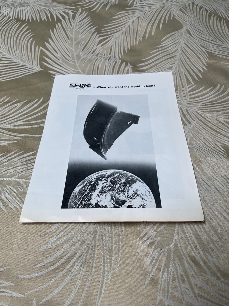 Vintage 1980’s SFW Audio Original Speaker Horns Catalog