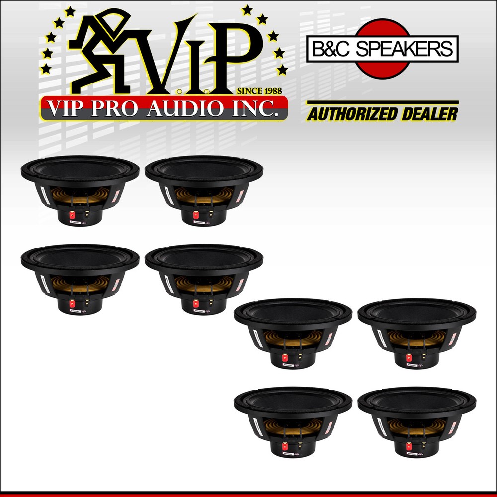 8x B&C 10MBX64 10″ Professional 700Watts Neodymium Mid-Bass Woofer 8Ohm Speaker.