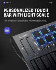 Donner USB-C MIDI Keyboard Controller, 25 Key Portable Mini MIDI Keyboard