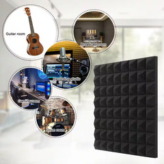 1 Ft. X 1 Ft. X 3 In. Black Sound Absorbing Panels Noise Absorbingfoam for Recor