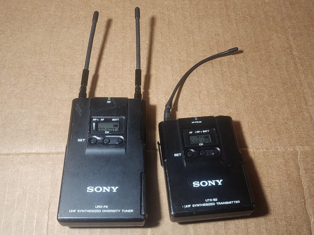 Sony UTX-B2 and URX-P2 Wireless Lavalier Mic Transmitter Receiver + Free Ship