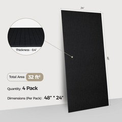 4 Pack Acoustic Wall Panels – Sound Absorbing, Self-Adhesive Black Decor