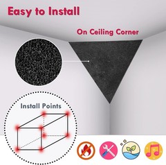 4 Pack Ceiling Corner Bass Traps – Acoustic Foam for Home Studio Soundproofing