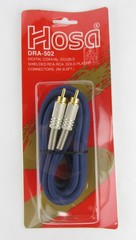 Hosa DRA-502 S/PDIF Coax, RCA to Same, 6.6 Feet – New, Free Shipping