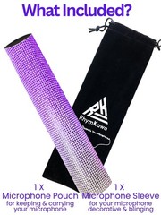 RhymKawa Wireless Microphone Sleeve for Shuer SM58, Beta 58A Gradient Rhinest…
