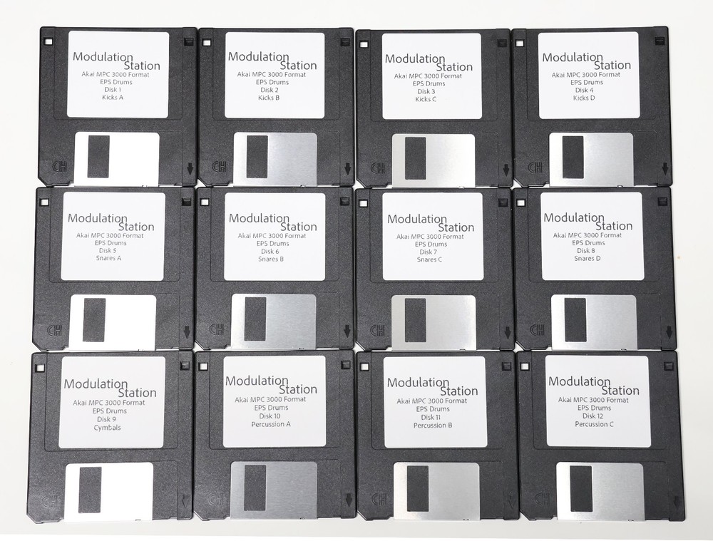 Akai MPC 3000 2000 XL Format Floppy Disk Disks Sample Library Ensoniq EPS Drums
