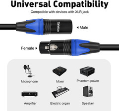 XLR Cable 6 Feet Premium XLR Microphone Cable 3-Pin Balanced Microphone Mic