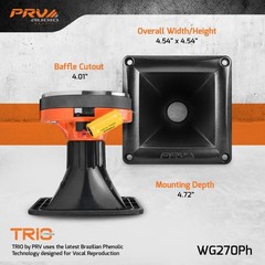 2x PRV AUDIO Series 1″ 150W RMS (300W Peak Power Handling) 8 Ohm Horn Tweeter
