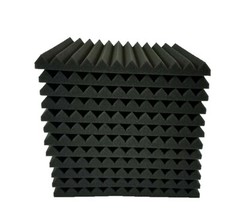 12 pks 12x12x1″ Wedge Acoustic Foam Soundproof Wall Record Studio Panel Tile Blk