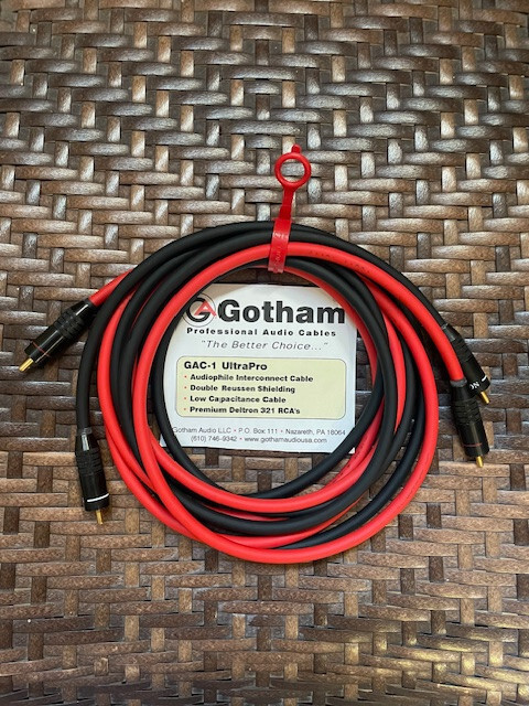 Gotham UltraPro Audiophile Interconnect Cables with Deltron RCA’s – 3 Meter Pair