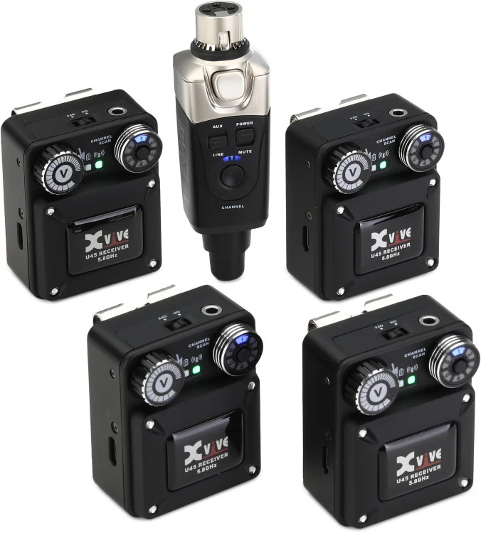 Xvive U45R4 Wireless In-ear Monitoring System – 5.8GHz, Black