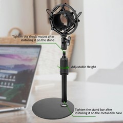 Frgyee Upgraded AT2020 Desktop Mic Stand, Adjustable Stand