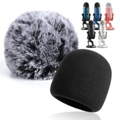 2PCS Pop Filter for Blue Yeti Microphone with Foam Windscreen Cover