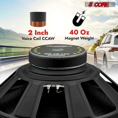 5 Core 15 Inch Subwoofer 450W Car Audio 4Ohm Deep Bass Sub Woofer Loud Speaker