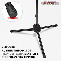 TWO Telescoping Mic Stands Stands W Extending Telescoping Boom BLACK