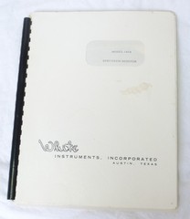 White Instruments Model 142A Spectrum Monitor Manual Vintage