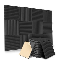 12-96 Pack Acoustic Panels Self Adhesive Studio Noise Soundproofing Wall Tiles