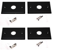 (4) Four Single Gang Blank Wall Plate One XLR Male or Female „D“ BLACK Steel