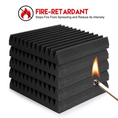 Thick 12PCS Acoustic Foam Soundproof Panels Wall Tiles Brick Noise Proof Studio