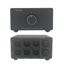 1 in 3 Out XLR Balanced Audio Switch Box, 3-Channels XLR Stereo Converter,Passiv