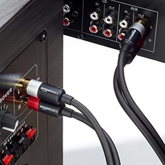 Amazon Basics 2 RCA Audio Cable for Amplifier,Active Speakers 15 Feet, Black