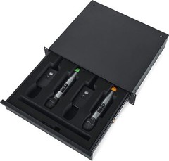 Gatore Wireless Microphone Rack Mount Drawer – Fits 4 Mics and Body Packs