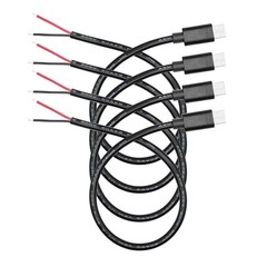 USB C to 2 Pin Bare Wire Open End Power USB Type C Male – 30cm/11inch (4Pcs)