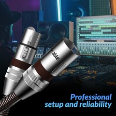 XLR to XLR Cable 30 Feet Premium XLR Microphone Cable Heavy Duty 22AWG OFC XL…