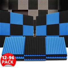 96PACK Acoustic Foam Panel Wedge Studio Soundproofing Sound Absorbing Wall Tiles