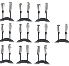 10x ProX XCP-XLR10 10ft Balanced XLR Female to Male Audio Microphone Cable