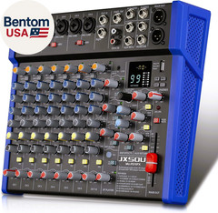 12-Channel Audio Interface Mixer Board, Bluetooth Studio Mixing Console XLR Micr