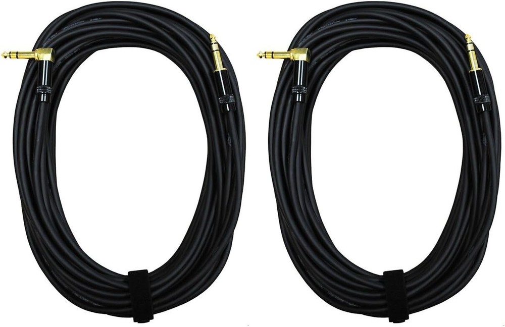 Audio2000’s E26150p2 50 Ft 1/4″ TRS Right Angle to 1/4″ TRS Cable (2 Pack)