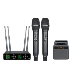 J165 Receiver + LS01 Wireless Microphone FM Dynamic with Charging Stand os67