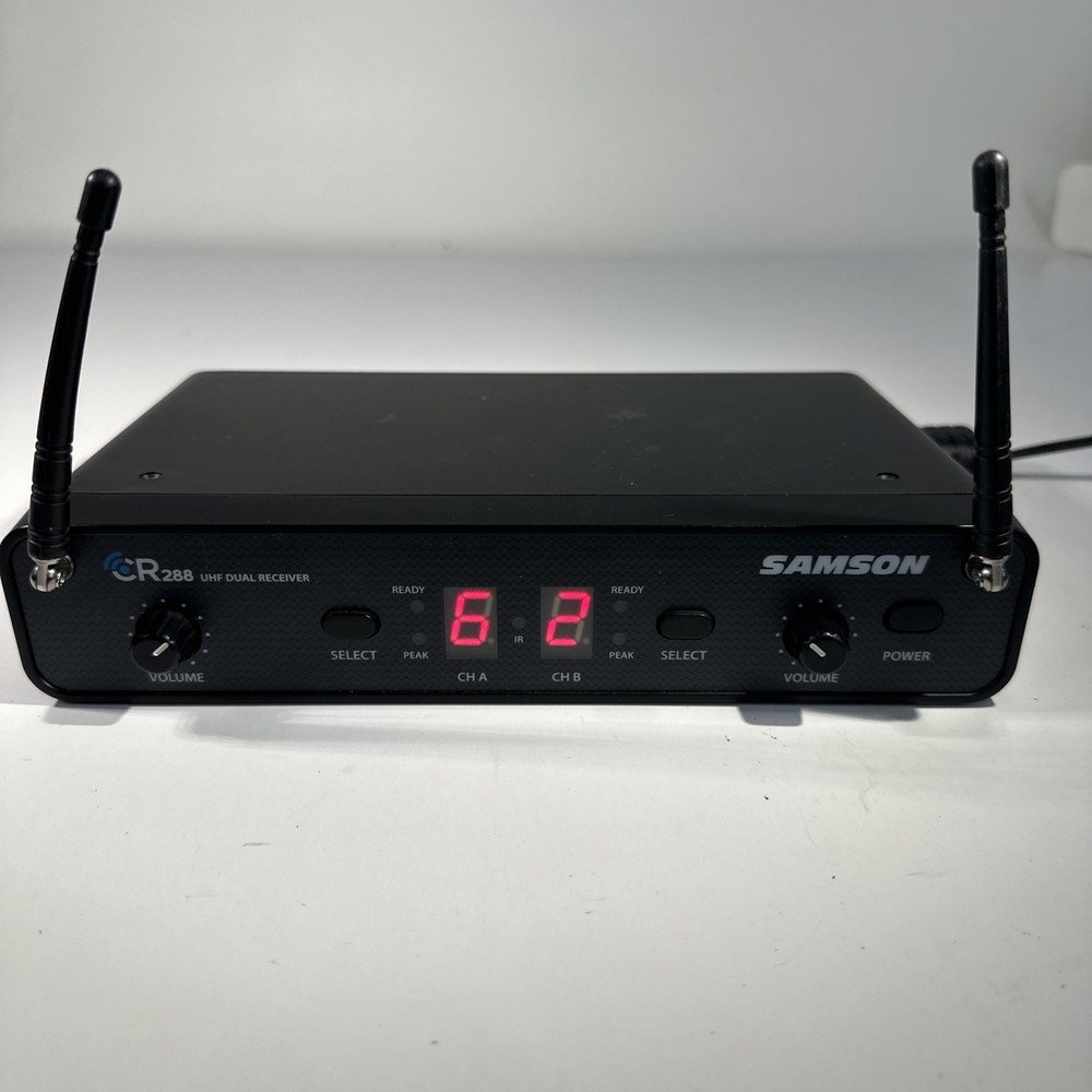 Samson CR288 UHF Dual Wireless Receiver Only With AC Adapter In Black ***READ***