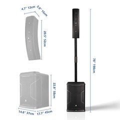 PRORECK 900EX 2000W Peak Line Array PA System, 12″ Subwoofer with Built-in DSP