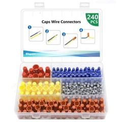 240 Pcs Electrical Wire Connectors Screw [orange, yellow, grey, red, blue]