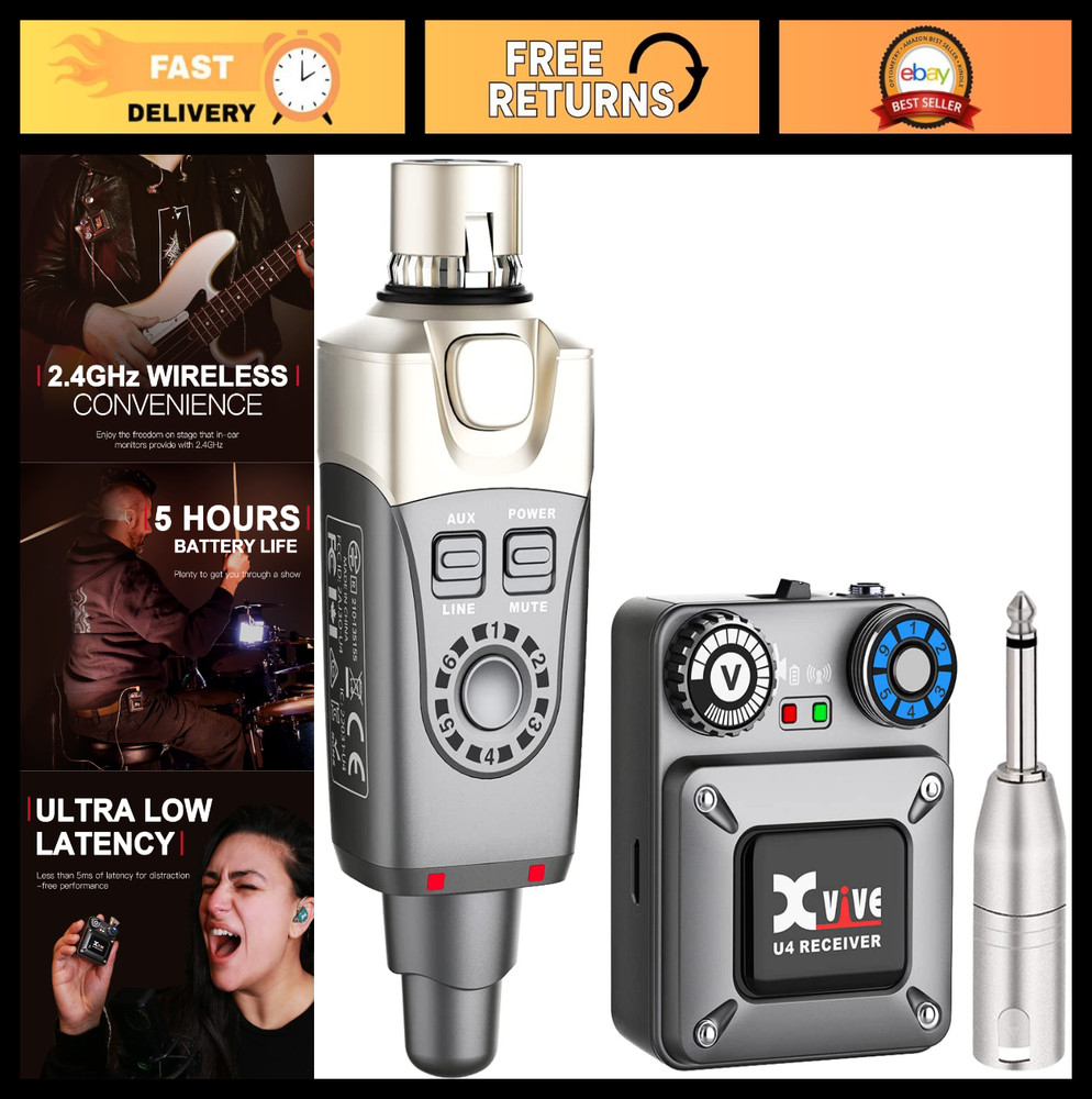 Wireless In-Ear Monitor System, U4 Pro Audio Transmitter & Receiver Set