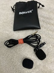 BOWER Lavalier Microphone, Black, Podcasting, Broadcasting, YouTube, TikTok
