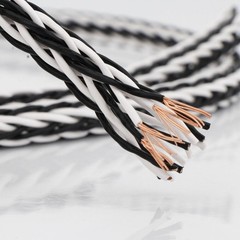 Pair 16Strands 8N OCC Silver Plated Core Braided Hi-End HiFi Audio Speaker Cable