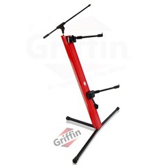 2-Tier Column Keyboard Stand with Mic Boom Arm by GRIFFIN – Double Sliding Mount