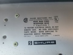 vintage Shure M688 stereo microphone mixer
